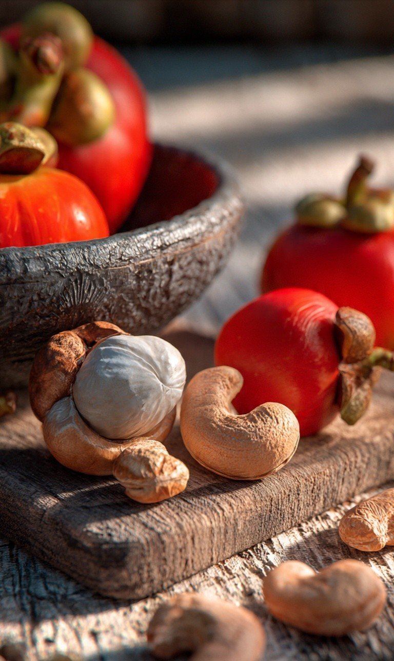 Fresh Cashew Nuts and Apples